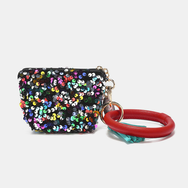 Nicole Lee USA Sequin Pouch Wristlet Keychain - Happily Ever Atchison Shop Co.