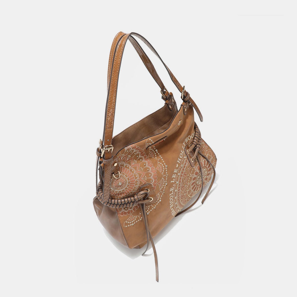 Nicole Lee USA Side Braided Tassel Inlaid Rhinestone Embroidery Hobo Bag - Happily Ever Atchison Shop Co.