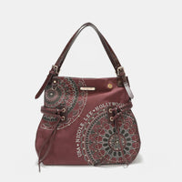 Nicole Lee USA Side Braided Tassel Inlaid Rhinestone Embroidery Hobo Bag - Happily Ever Atchison Shop Co.