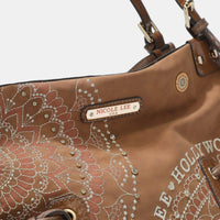 Nicole Lee USA Side Braided Tassel Inlaid Rhinestone Embroidery Hobo Bag - Happily Ever Atchison Shop Co.