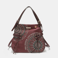 Nicole Lee USA Side Braided Tassel Inlaid Rhinestone Embroidery Hobo Bag - Happily Ever Atchison Shop Co.