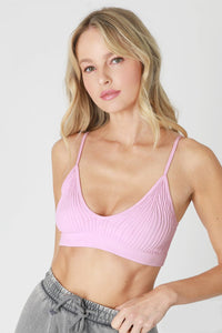 NIKIBIKI Ribbed V - Neck Seamless Bralette - Happily Ever Atchison Shop Co.