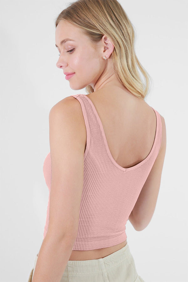 NIKIBIKI Ribbed Wide Strap Tank - Happily Ever Atchison Shop Co.