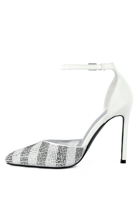 NOBLES High Heeled Patent Diamante Sandals - Happily Ever Atchison Shop Co.