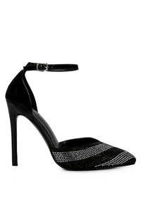 NOBLES High Heeled Patent Diamante Sandals - Happily Ever Atchison Shop Co.