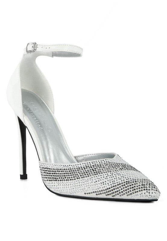 NOBLES High Heeled Patent Diamante Sandals - Happily Ever Atchison Shop Co.