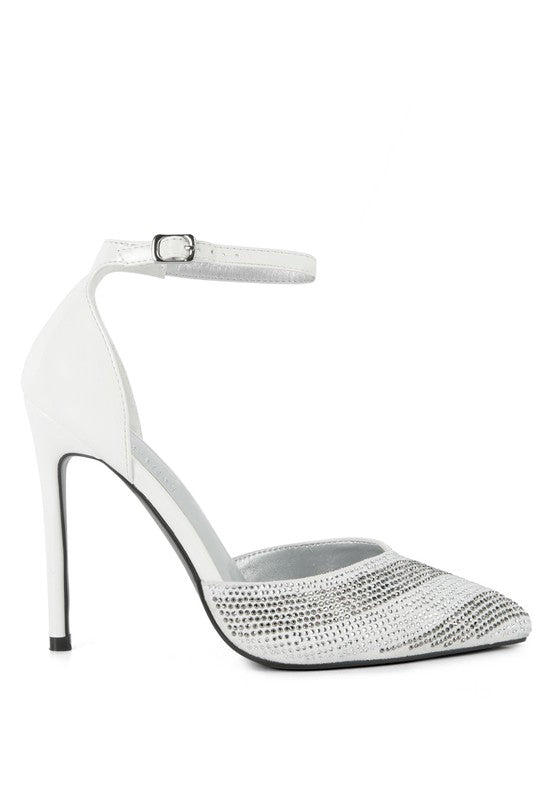 NOBLES High Heeled Patent Diamante Sandals - Happily Ever Atchison Shop Co.