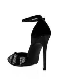 NOBLES High Heeled Patent Diamante Sandals - Happily Ever Atchison Shop Co.