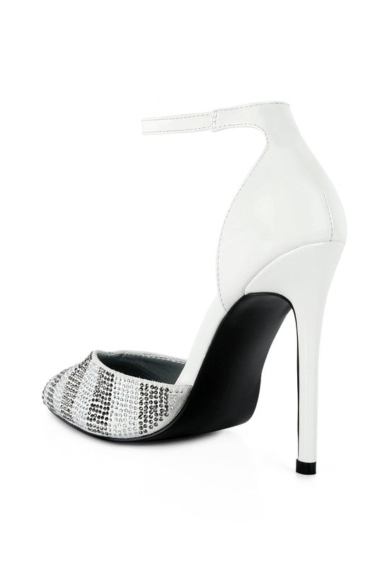 NOBLES High Heeled Patent Diamante Sandals - Happily Ever Atchison Shop Co.