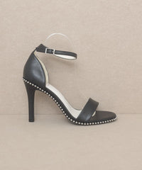 OASIS SOCIETY Dublin - Metal Stud Open Toe Heels - Happily Ever Atchison Shop Co.