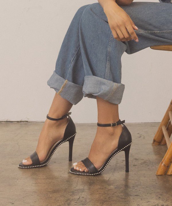 OASIS SOCIETY Dublin - Metal Stud Open Toe Heels - Happily Ever Atchison Shop Co.