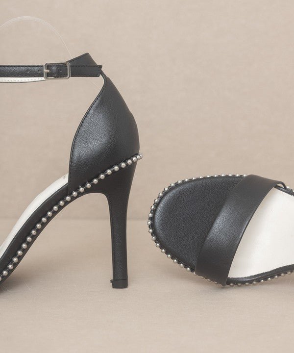 OASIS SOCIETY Dublin - Metal Stud Open Toe Heels - Happily Ever Atchison Shop Co.