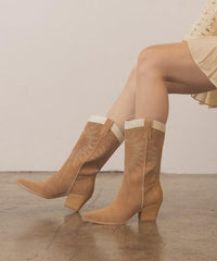 OASIS SOCIETY Halle - Paneled Cowboy Boots - Happily Ever Atchison Shop Co.