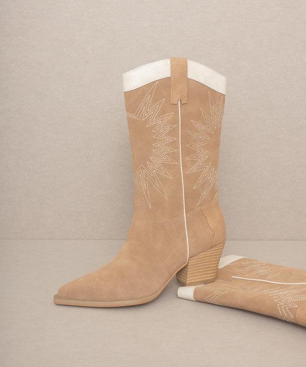 OASIS SOCIETY Halle - Paneled Cowboy Boots - Happily Ever Atchison Shop Co.