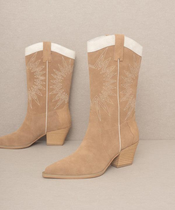 OASIS SOCIETY Halle - Paneled Cowboy Boots - Happily Ever Atchison Shop Co.