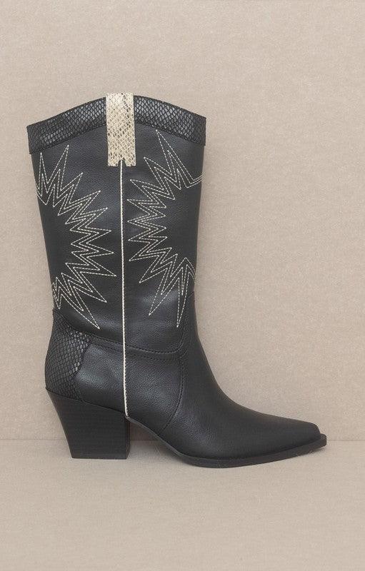 OASIS SOCIETY Halle - Paneled Cowboy Boots - Happily Ever Atchison Shop Co.