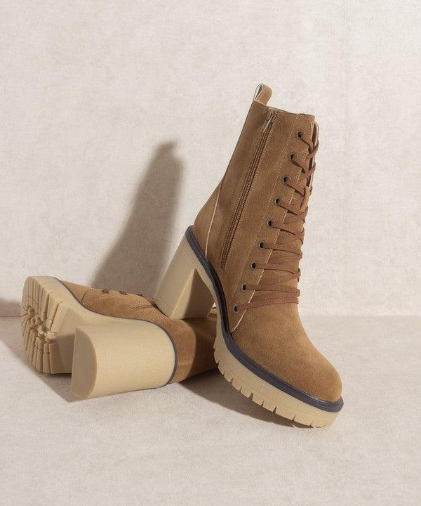 OASIS SOCIETY Jenna - Platform Military Boots - Happily Ever Atchison Shop Co.