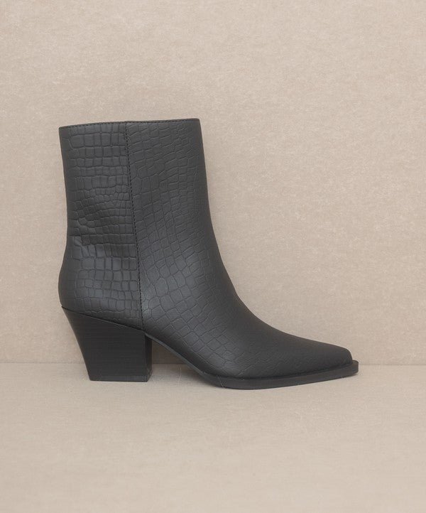 OASIS SOCIETY Miley - Alligator Print Booties - Happily Ever Atchison Shop Co.