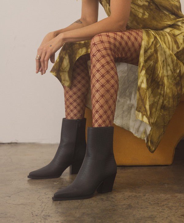 OASIS SOCIETY Miley - Alligator Print Booties - Happily Ever Atchison Shop Co.