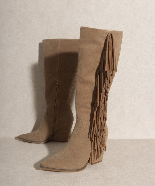 OASIS SOCIETY OUT WEST - Knee - High Fringe Boots - Happily Ever Atchison Shop Co.