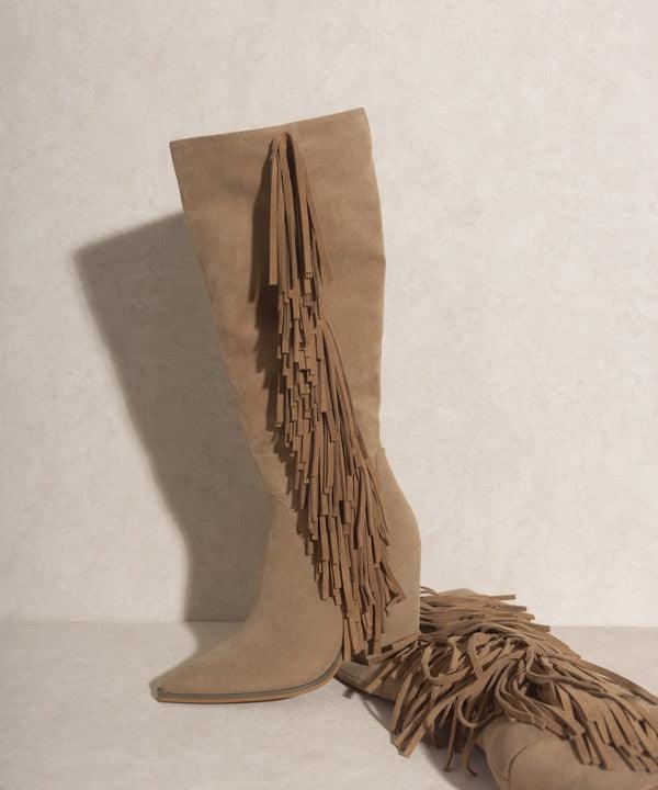 OASIS SOCIETY OUT WEST - Knee - High Fringe Boots - Happily Ever Atchison Shop Co.