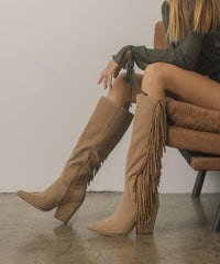 OASIS SOCIETY OUT WEST - Knee - High Fringe Boots - Happily Ever Atchison Shop Co.