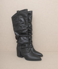 OASIS SOCIETY Thea - Fold Over Slit Jean Boots - Happily Ever Atchison Shop Co.