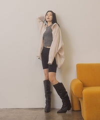OASIS SOCIETY Thea - Fold Over Slit Jean Boots - Happily Ever Atchison Shop Co.