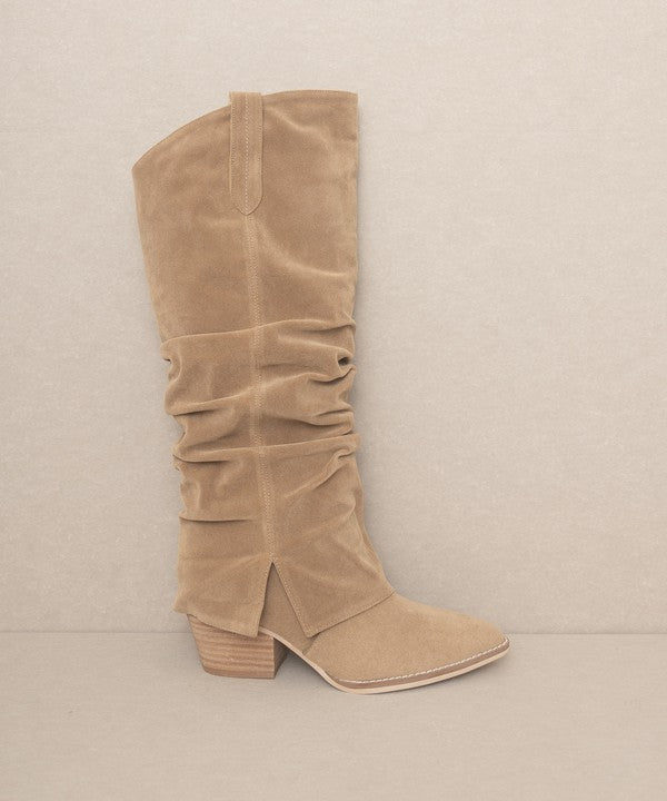 OASIS SOCIETY Thea - Fold Over Slit Jean Boots - Happily Ever Atchison Shop Co.