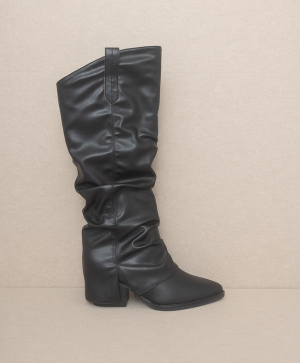 OASIS SOCIETY Thea - Fold Over Slit Jean Boots - Happily Ever Atchison Shop Co.