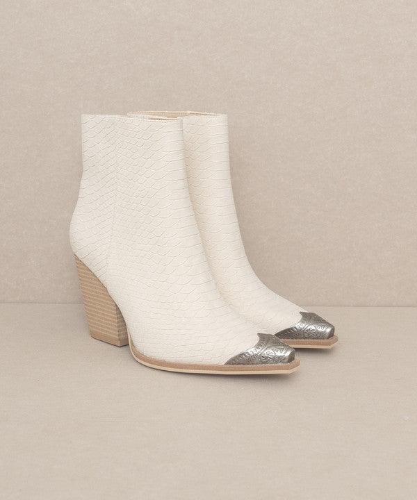 OASIS SOCIETY Zion - Bootie with Etched Metal Toe - Happily Ever Atchison Shop Co.