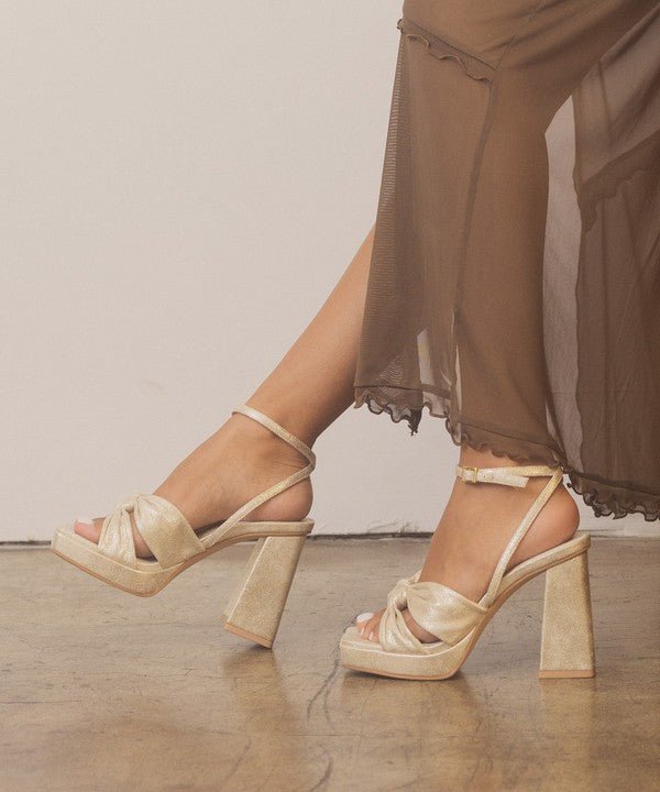 OASIS SOCIETY Zoey - Knotted Band Platform Heels - Happily Ever Atchison Shop Co.