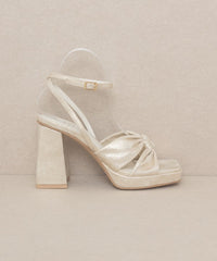 OASIS SOCIETY Zoey - Knotted Band Platform Heels - Happily Ever Atchison Shop Co.