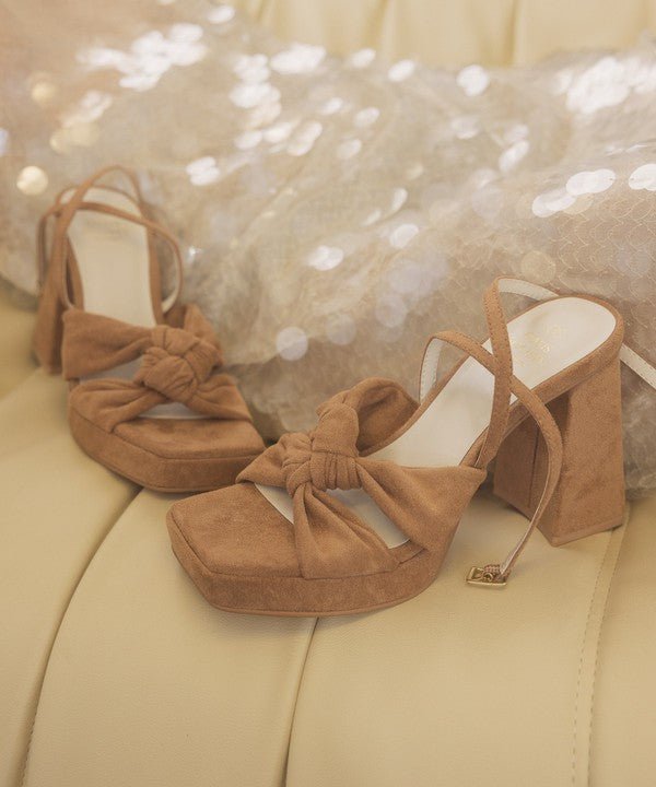 OASIS SOCIETY Zoey - Knotted Band Platform Heels - Happily Ever Atchison Shop Co.