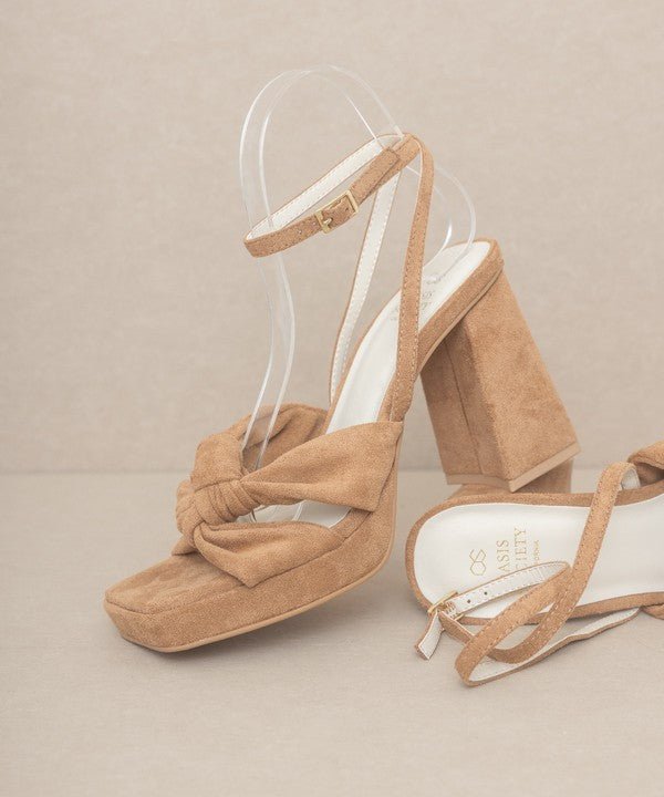 OASIS SOCIETY Zoey - Knotted Band Platform Heels - Happily Ever Atchison Shop Co.