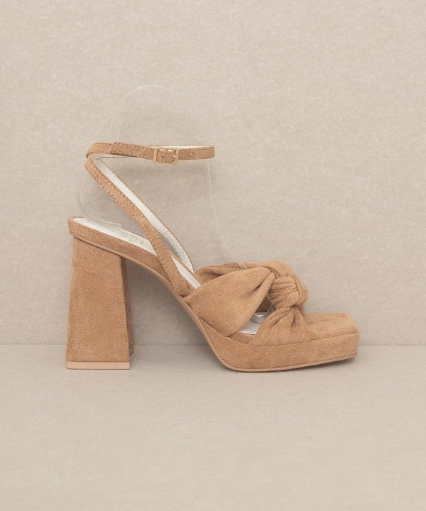 OASIS SOCIETY Zoey - Knotted Band Platform Heels - Happily Ever Atchison Shop Co.