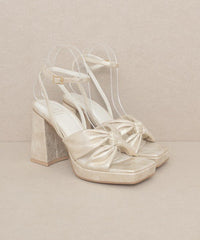 OASIS SOCIETY Zoey - Knotted Band Platform Heels - Happily Ever Atchison Shop Co.