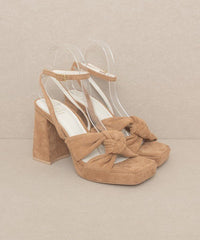 OASIS SOCIETY Zoey - Knotted Band Platform Heels - Happily Ever Atchison Shop Co.