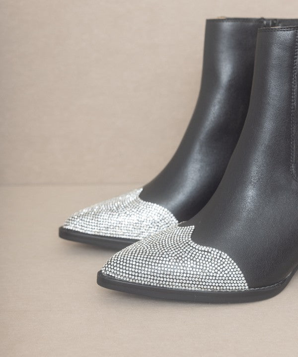 OASIS SOCIETY Zuri - Rhinestone Toed Booties - Happily Ever Atchison Shop Co.