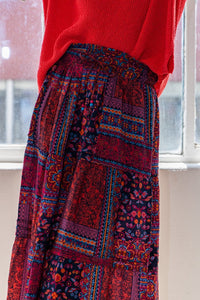 ODDI Full Size Printed Tiered Maxi Skirt - Happily Ever Atchison Shop Co.