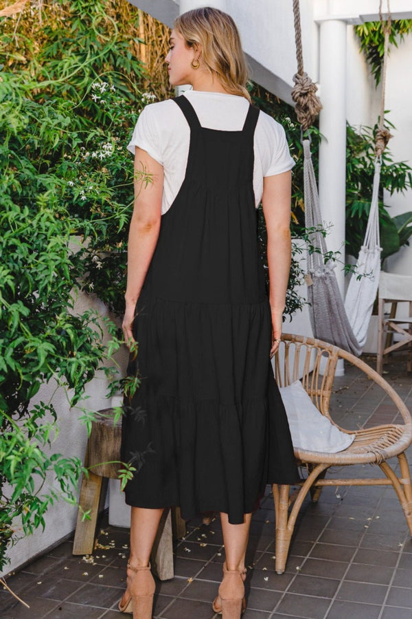 ODDI Full Size Sleeveless Tiered Midi Dress - Happily Ever Atchison Shop Co.