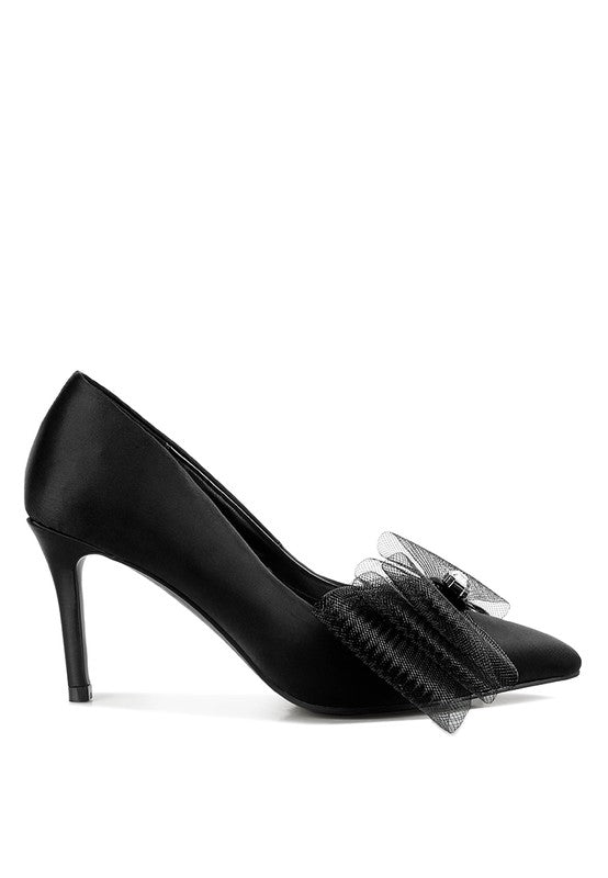 Odette Diamante Embellished Bow Stiletto Pumps - Happily Ever Atchison Shop Co.