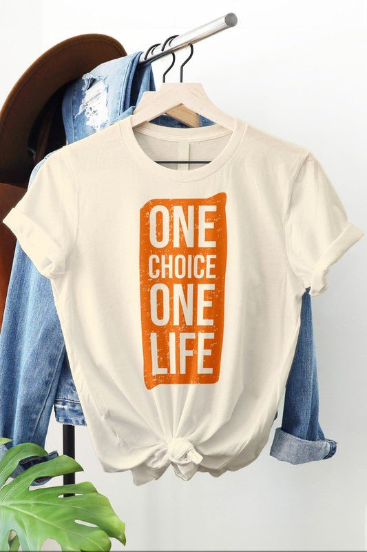 One Choice One Life Typography Graphic Tee - Happily Ever Atchison Shop Co.