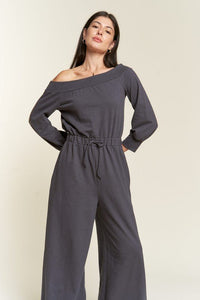 ONE SHOULDER TERRY JUMPSUIT - Happily Ever Atchison Shop Co.