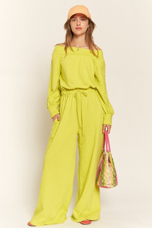 ONE SHOULDER TERRY JUMPSUIT - Happily Ever Atchison Shop Co.