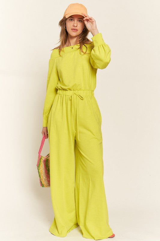 ONE SHOULDER TERRY JUMPSUIT - Happily Ever Atchison Shop Co.
