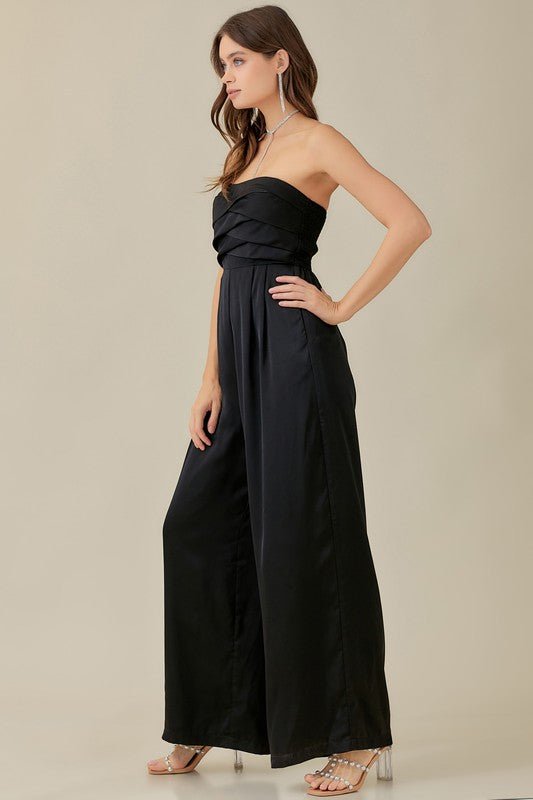 Overlapping Top Detailed Jumpsuit - Happily Ever Atchison Shop Co.