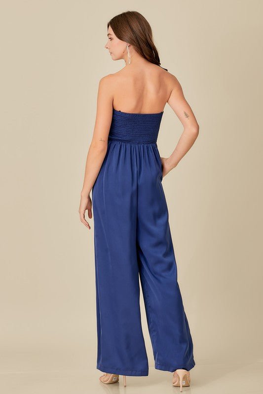 Overlapping Top Detailed Jumpsuit - Happily Ever Atchison Shop Co.