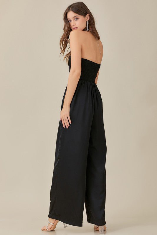 Overlapping Top Detailed Jumpsuit - Happily Ever Atchison Shop Co.