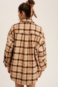 Oversized Plaid Soft Sherling Shacket - Happily Ever Atchison Shop Co.